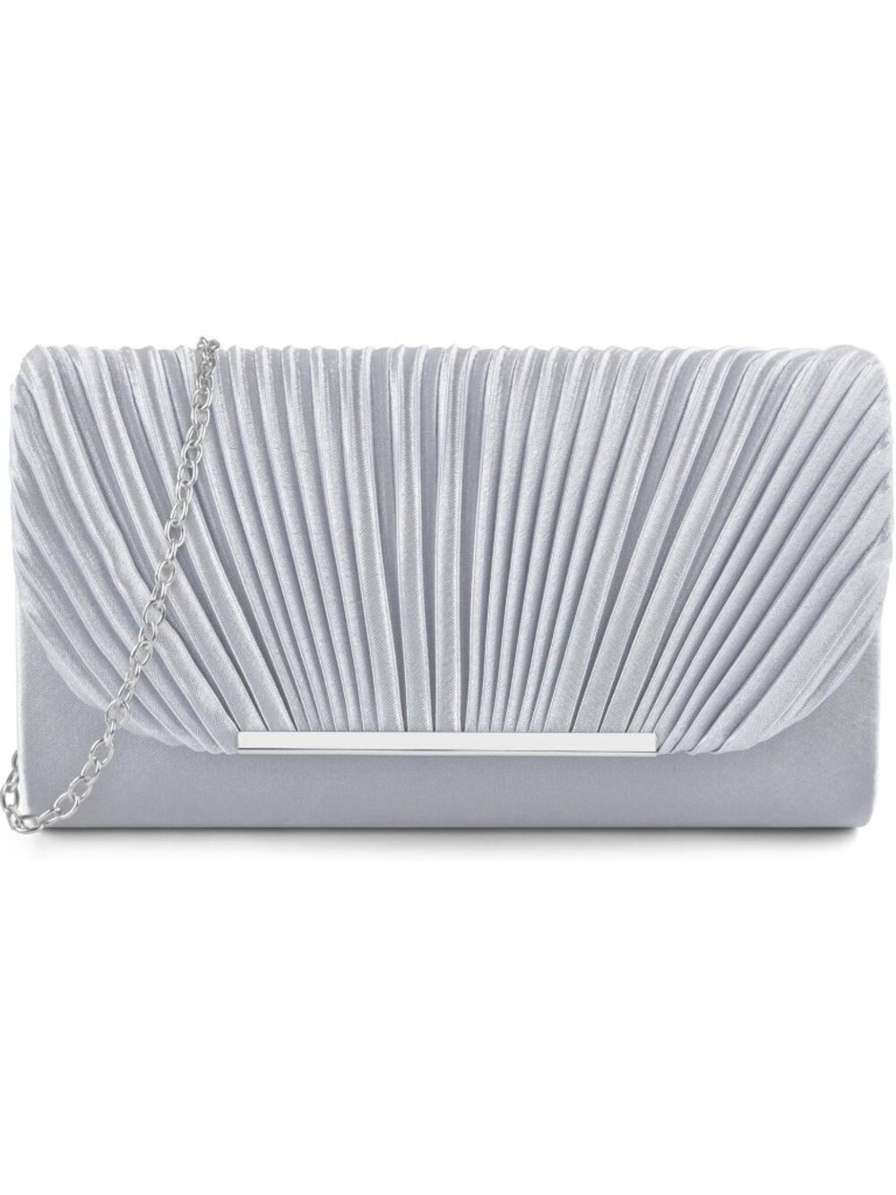 👜 Women's Silver Formal Wedding Party Cocktail Prom Crossbody Clutch Purses